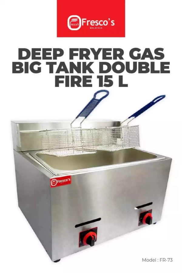 Fresco Deep Fryer Gas Big Tank Double Fire 15 Litre-01