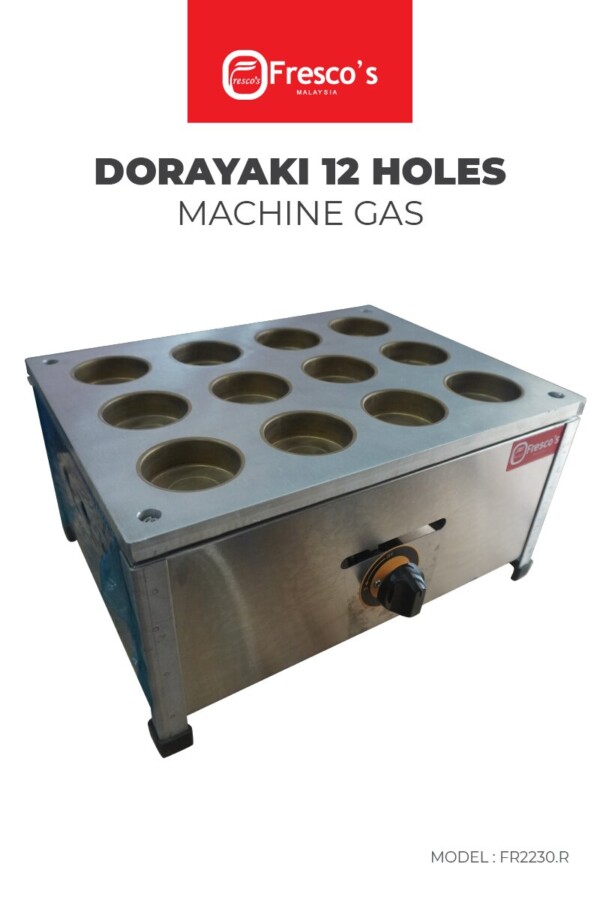 Dorayaki Pancake Machine 12 Holes Machine Gas 01