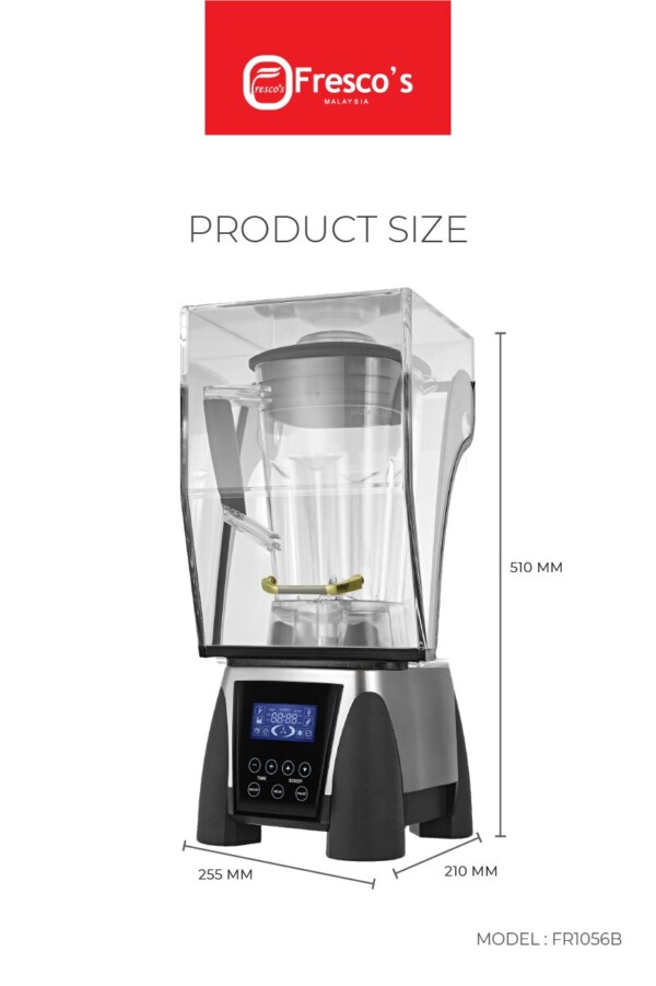 Ice Blender Machine Digital 1800W with Sound Insulation Cover 03