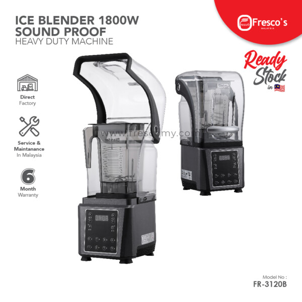 Ice Blender Machine Digital 1800w Sound Proof Premium Commercial