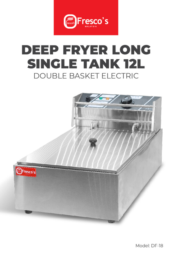 Deep Fryer Long Single Tank Double Basket Electric