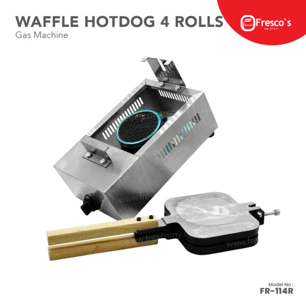 Waffle 4-Roll Sausage Hotdog Machine Gas FR-114R - Image 5