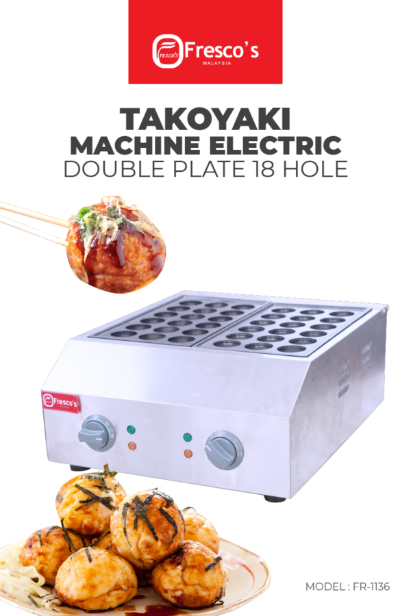 Takoyaki Machine Electric Double Plate 18 Hole