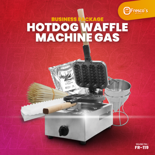 [Business Package] 4 Holes Hotdog Waffle Gas Machine