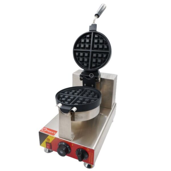 The Waffle Plate Round Deeper Plate Mould Spare Part is a round, non-stick grid waffle plate with a deeper mould, ideal for commercial electric waffle makers and featuring easy temperature control compatibility.