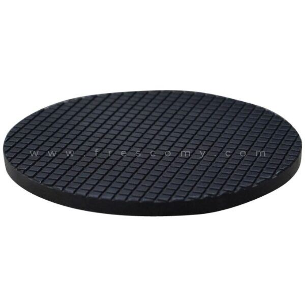 A round, black Ice Cream Cone Plate Mould Waffle Spare Part with a grid pattern surface is displayed against a white background.