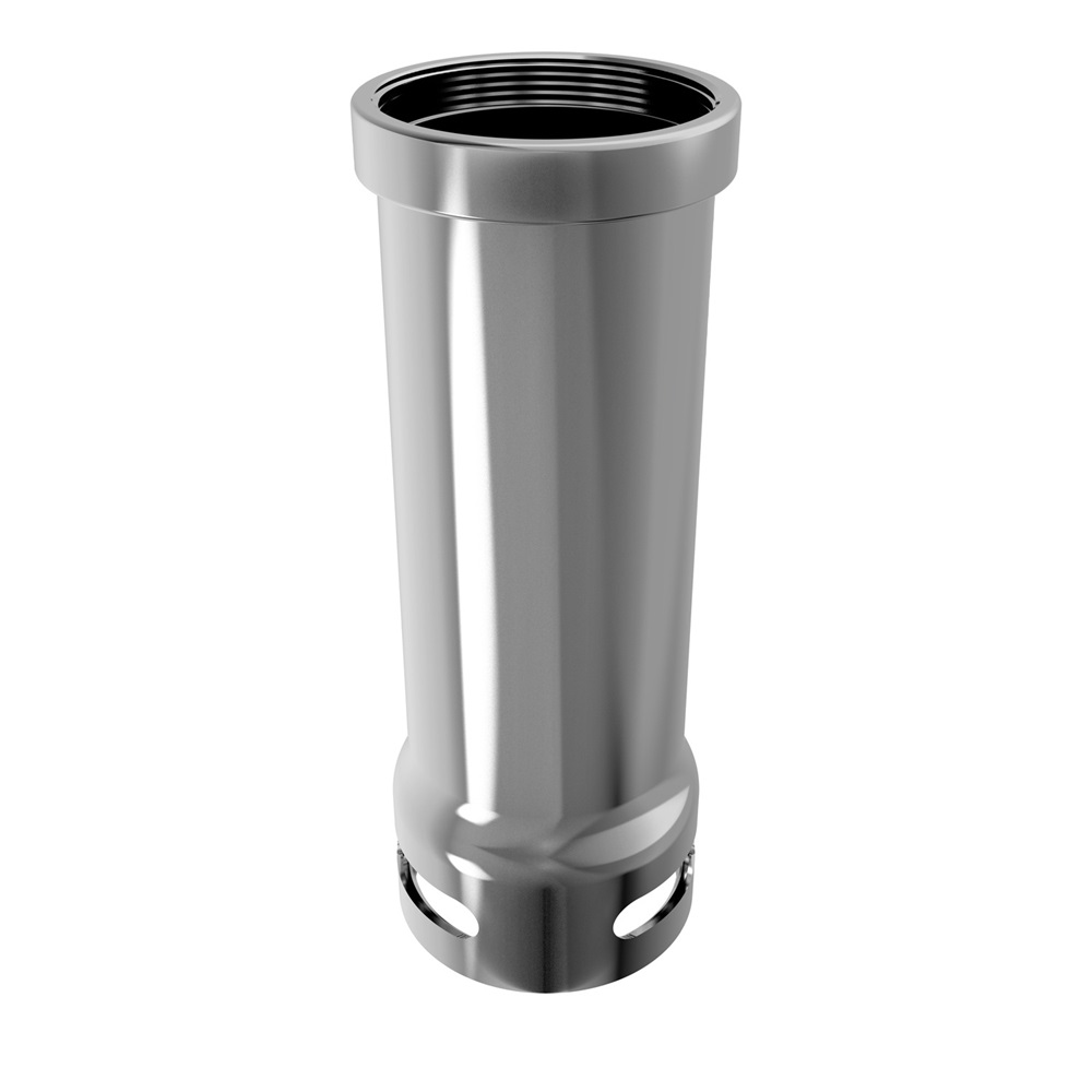 A component for the Chocolate Fountain Machine 5 Tier Commercial Digital Version FRS-35A: a cylindrical metallic pipe fitting with a threaded top and side openings near the base, shown against a white background.